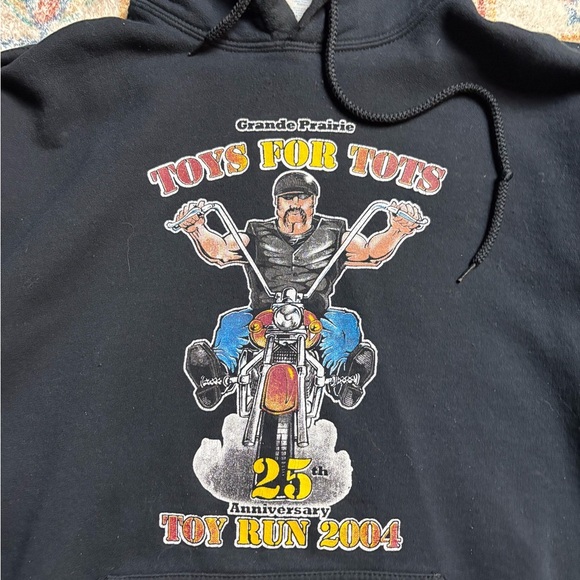 Vintage Toy Run Biker Hoodie Size XL - Picture 4 of 6